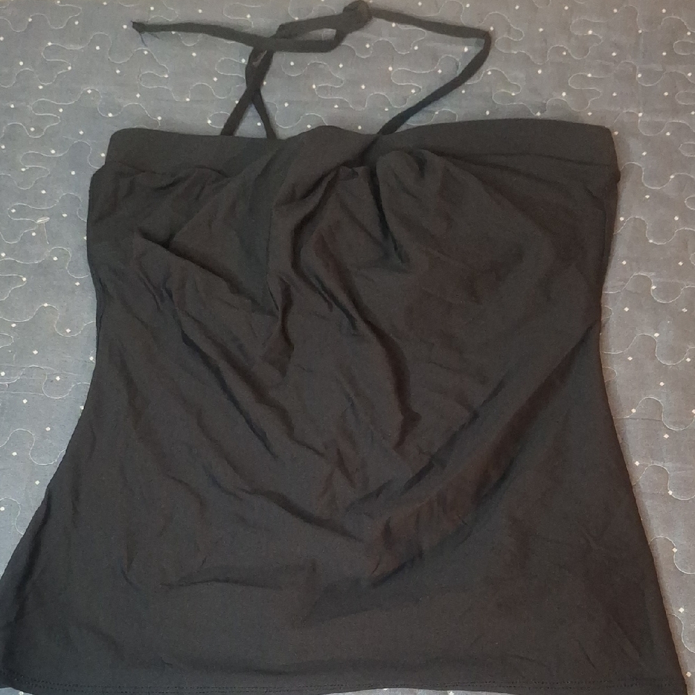 Women’s Black Halter Swim Tankini Top